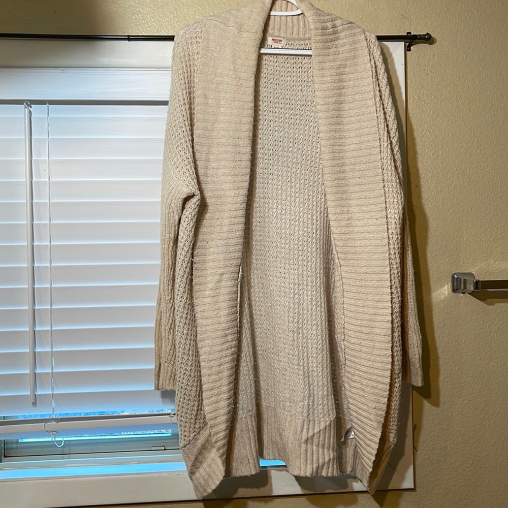 long cream cardigan